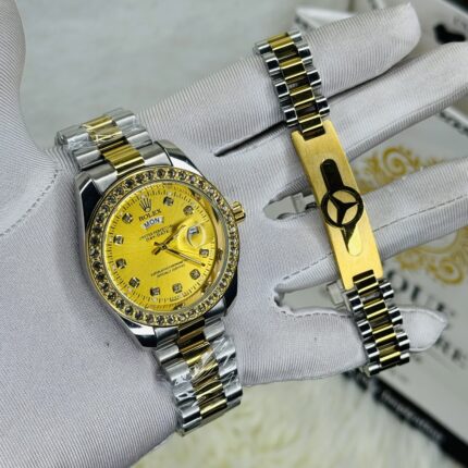 Luxury RLX Watch and Bracelate Combo